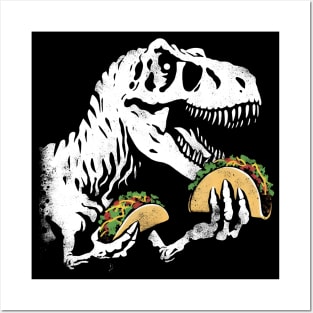 T-Rex Eating Tacos Posters and Art